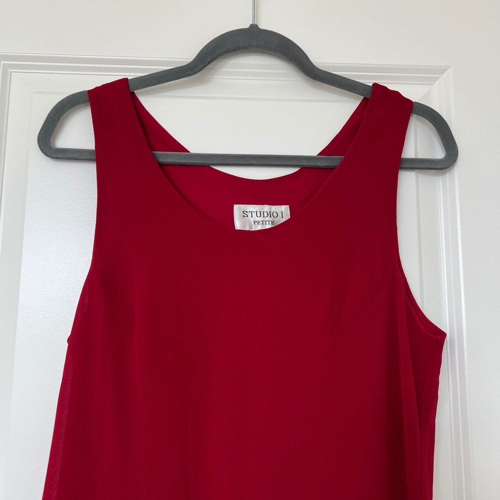 Studio I Petite‎ Red Sleeveless Scoop Neck Maxi Dress - Picture 5 of 11
